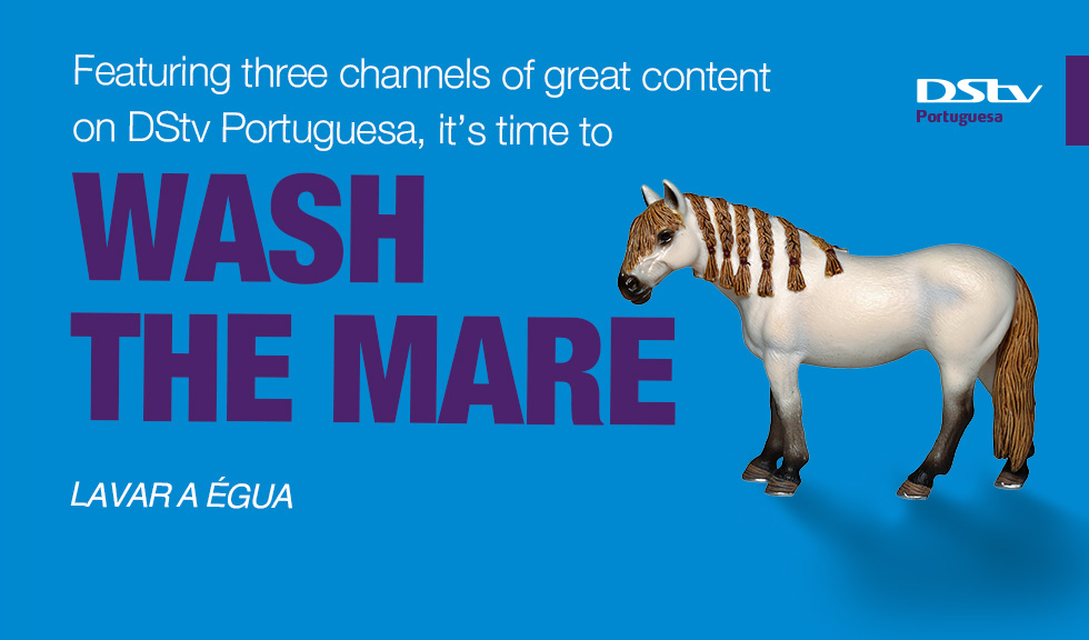 With 3 channels of great content on DStv Portuguesa, it's time to wash the mare.